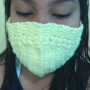 Yarn hand made face mask never used